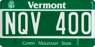 VT license plate NQV400