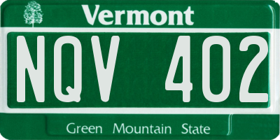 VT license plate NQV402