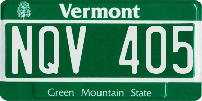 VT license plate NQV405