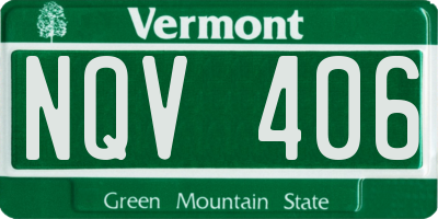 VT license plate NQV406