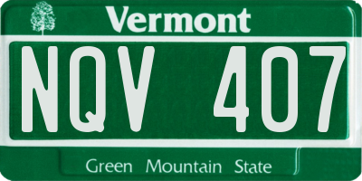 VT license plate NQV407