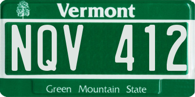 VT license plate NQV412