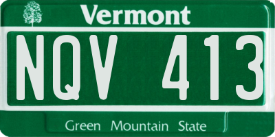 VT license plate NQV413