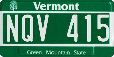 VT license plate NQV415