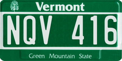 VT license plate NQV416