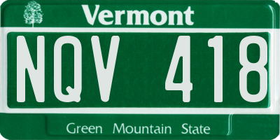 VT license plate NQV418