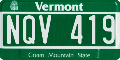 VT license plate NQV419