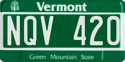 VT license plate NQV420