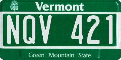 VT license plate NQV421