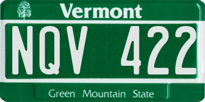 VT license plate NQV422