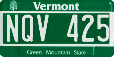 VT license plate NQV425