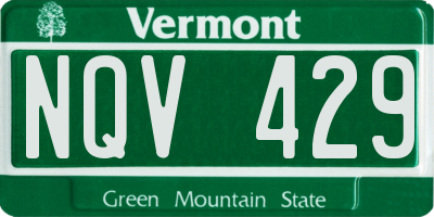VT license plate NQV429
