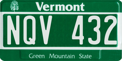 VT license plate NQV432