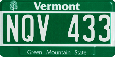 VT license plate NQV433