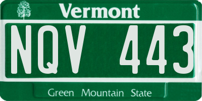 VT license plate NQV443