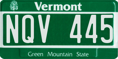 VT license plate NQV445