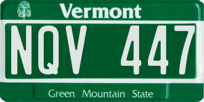 VT license plate NQV447