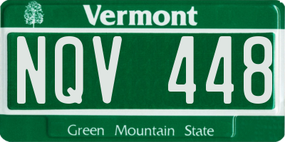 VT license plate NQV448