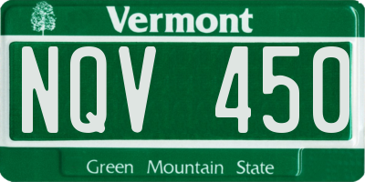 VT license plate NQV450