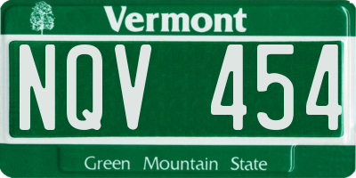 VT license plate NQV454