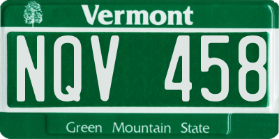 VT license plate NQV458