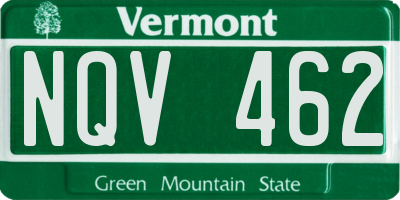 VT license plate NQV462