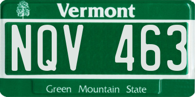 VT license plate NQV463