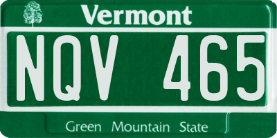 VT license plate NQV465