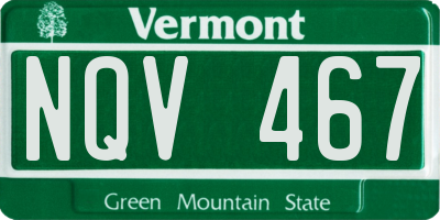 VT license plate NQV467