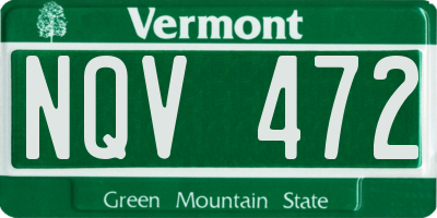 VT license plate NQV472