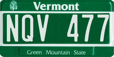 VT license plate NQV477