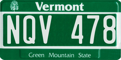 VT license plate NQV478