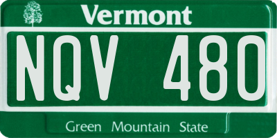 VT license plate NQV480