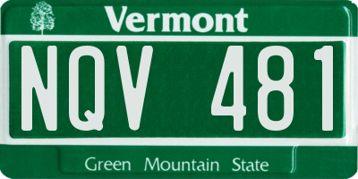 VT license plate NQV481