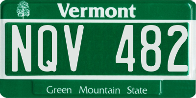 VT license plate NQV482