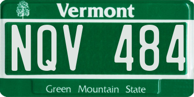 VT license plate NQV484