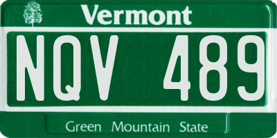 VT license plate NQV489