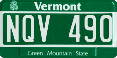 VT license plate NQV490