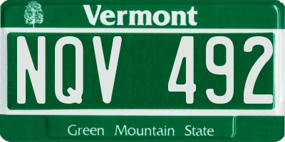 VT license plate NQV492