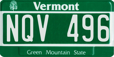 VT license plate NQV496