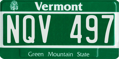 VT license plate NQV497