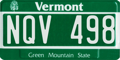 VT license plate NQV498