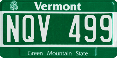 VT license plate NQV499