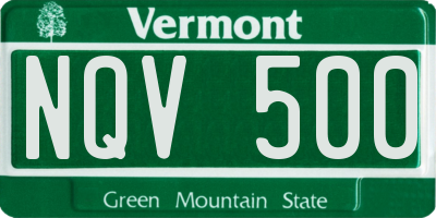 VT license plate NQV500