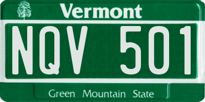 VT license plate NQV501