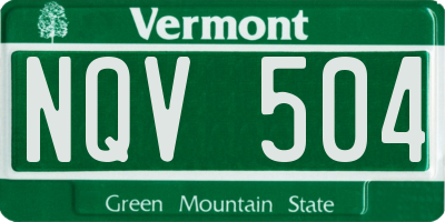 VT license plate NQV504