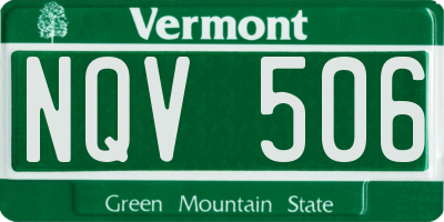 VT license plate NQV506