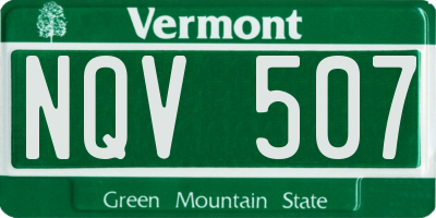 VT license plate NQV507