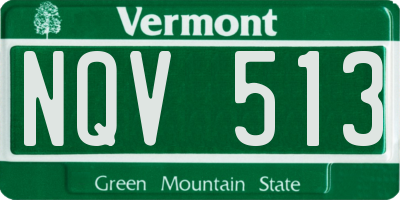 VT license plate NQV513