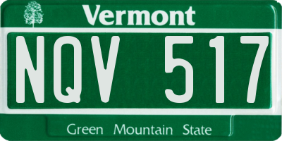 VT license plate NQV517
